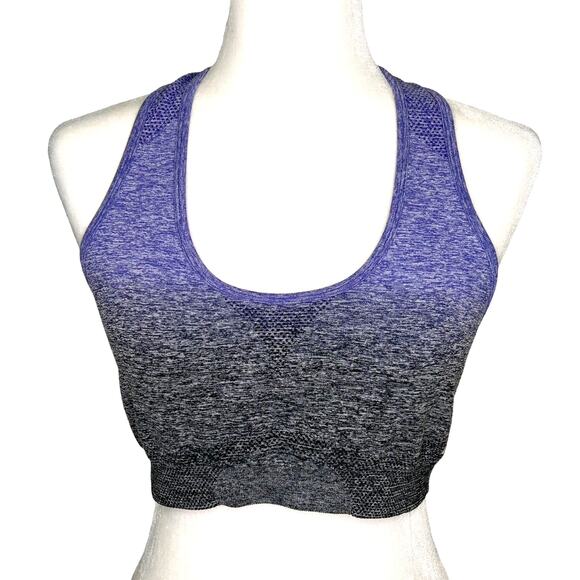 Gymshark Purple Gray Ombre Seamless Sports Bra Large - Picture 1 of 6